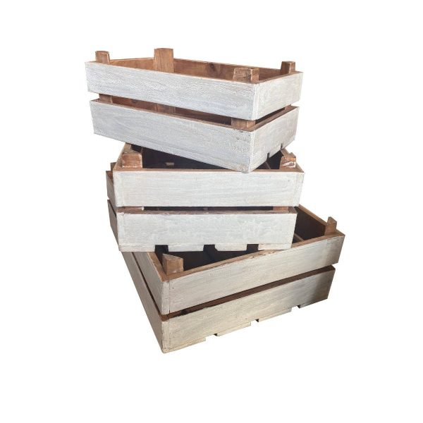 Set de 3 caisses blanches