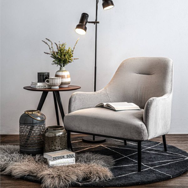 Fauteuil Lounge Brixton gris