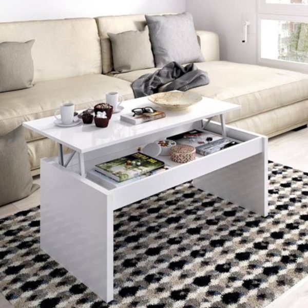 Table basse relevable Side blanche
