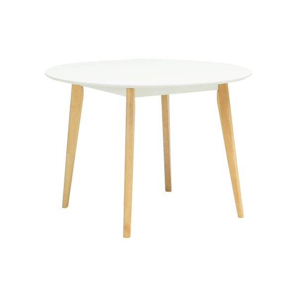 Table à dîner ronde Arthur naturelle & blanche 106,5