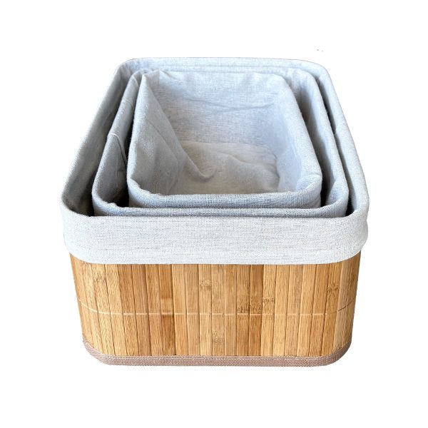 Set 3 paniers bambou