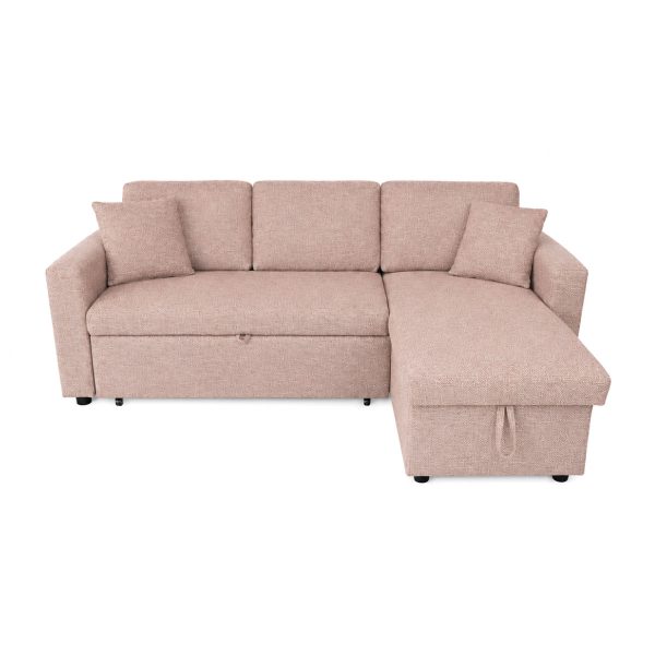 Salon d’angle Olive – Rose poudré
